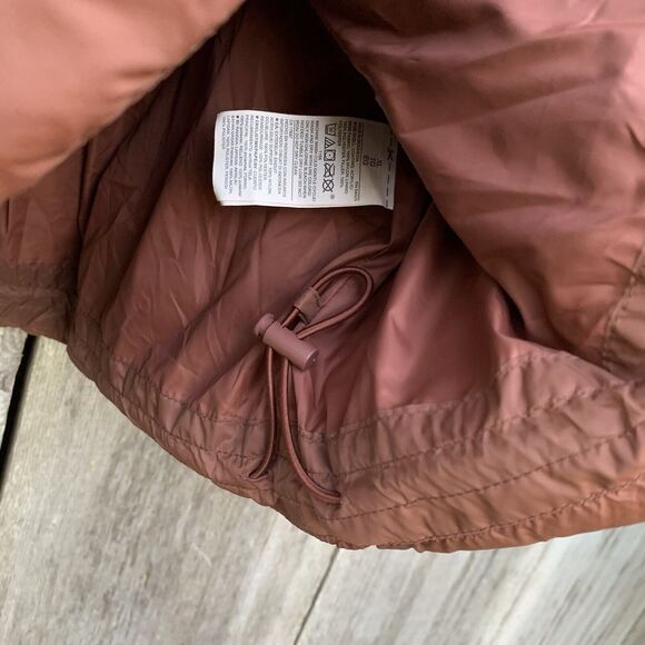 OLD NAVY Jacket Womens XL Brown Puffer Cropped Water Resistant Short Maple Quilt - Picture 12 of 15